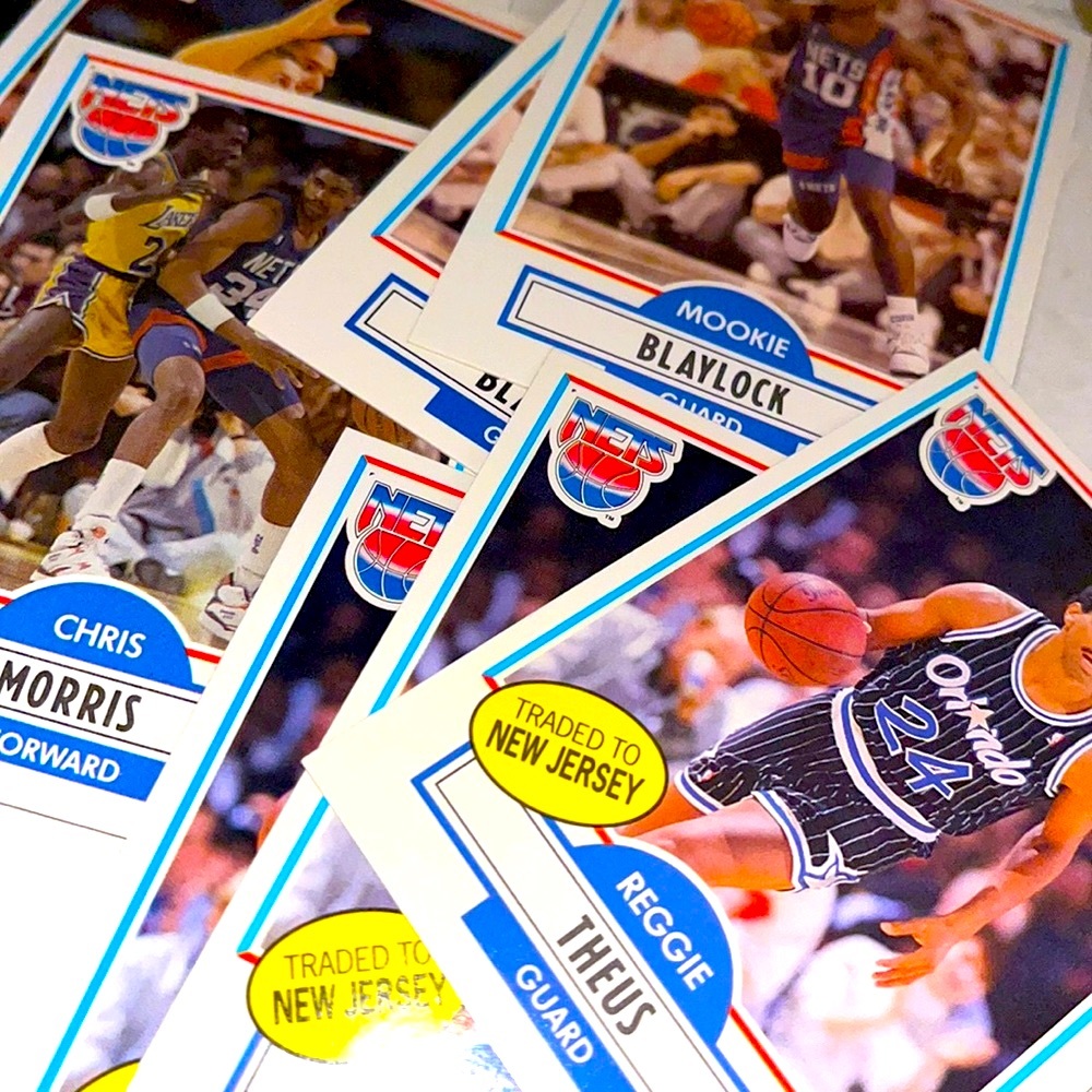 NBA 1990 Vintage Fleer New Jersey Nets basketball sports cards mystery pack